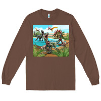 Chestnut dinosaurs Long Sleeve Tee - TumblerDesignByShophia