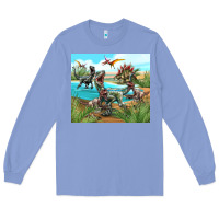 Colony Blue dinosaurs Long Sleeve Tee - TumblerDesignByShophia