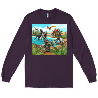 Plum dinosaurs Long Sleeve Tee - TumblerDesignByShophia
