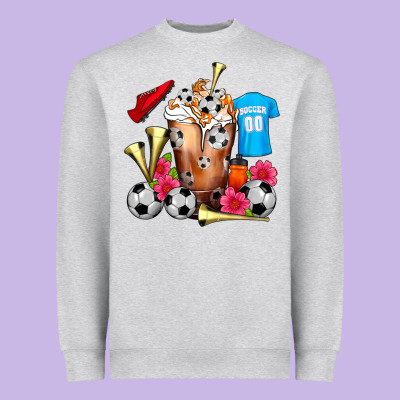 Soccer Cold Drink Frappe Heavyweight Sweatshirt Designed By Fadigitalartstudio