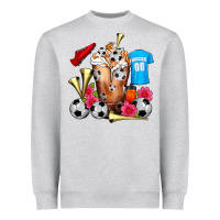 Heather Grey Soccer Cold Drink Frappe Heavyweight Sweatshirt - FaDigitalArtStudio