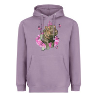 Lavender Baby Hippo With Tutu Heavyweight Hoodie - LillyAllenDesigns