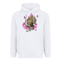 White Baby Hippo With Tutu Heavyweight Hoodie - LillyAllenDesigns