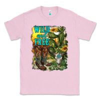 Bubblegum Pink wild and free cowgirl boots Classic Tee - RanaPortraitStore