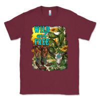 Burgundy wild and free cowgirl boots Classic Tee - RanaPortraitStore