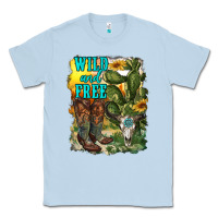 Dusty Blue wild and free cowgirl boots Classic Tee - RanaPortraitStore