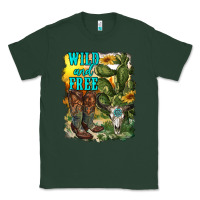 Sports Green wild and free cowgirl boots Classic Tee - RanaPortraitStore