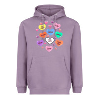 Lavender womens valentine candy heart valentines day vneck Heavyweight Hoodie - tuanDangUi