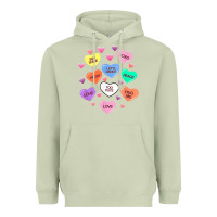 Matcha womens valentine candy heart valentines day vneck Heavyweight Hoodie - tuanDangUi