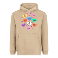 Mushroom womens valentine candy heart valentines day vneck Heavyweight Hoodie - tuanDangUi