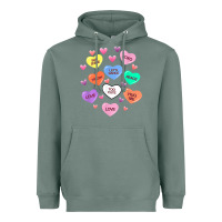 Sage womens valentine candy heart valentines day vneck Heavyweight Hoodie - tuanDangUi