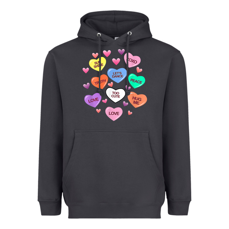 Womens Valentine Candy Heart Valentines Day Vneck Heavyweight Hoodie by tuanDangUi | Teevron