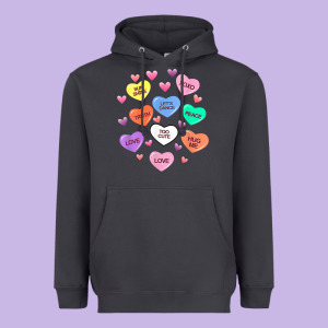 Womens Valentine Candy Heart Valentines Day Vneck Heavyweight Hoodie Designed By Tuandangui