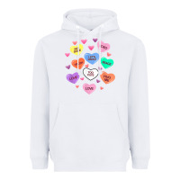 White womens valentine candy heart valentines day vneck Heavyweight Hoodie - tuanDangUi