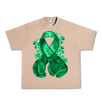 Burro Emerald green ribbon Liver Cancer boxing gloves Urban Heavy Tee - NancyCooperArtShop