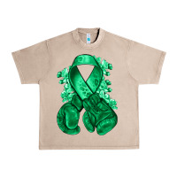French Oak Emerald green ribbon Liver Cancer boxing gloves Urban Heavy Tee - NancyCooperArtShop