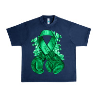 Navy Emerald green ribbon Liver Cancer boxing gloves Urban Heavy Tee - NancyCooperArtShop