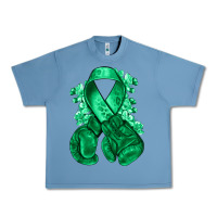 Pebble Blue Emerald green ribbon Liver Cancer boxing gloves Urban Heavy Tee - NancyCooperArtShop