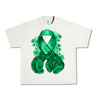 Pistachio Emerald green ribbon Liver Cancer boxing gloves Urban Heavy Tee - NancyCooperArtShop