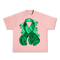 Salmon Emerald green ribbon Liver Cancer boxing gloves Urban Heavy Tee - NancyCooperArtShop