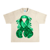 Sandshell Emerald green ribbon Liver Cancer boxing gloves Urban Heavy Tee - NancyCooperArtShop