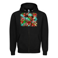 Black Christmas Plaid Turquoise Glitter Cowhide Zipper Hoodie - FaDigitalArtStudio