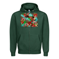 Sports Green Christmas Plaid Turquoise Glitter Cowhide Zipper Hoodie - FaDigitalArtStudio