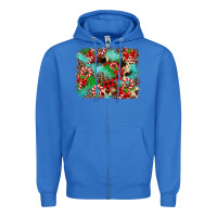 True Royal Christmas Plaid Turquoise Glitter Cowhide Zipper Hoodie - FaDigitalArtStudio