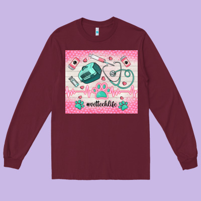 #vettechlife Long Sleeve Tee Designed By Tumblerdesignbyshophia