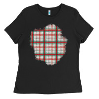 Christmas Tartan Patch Ladies Tee | Teevron