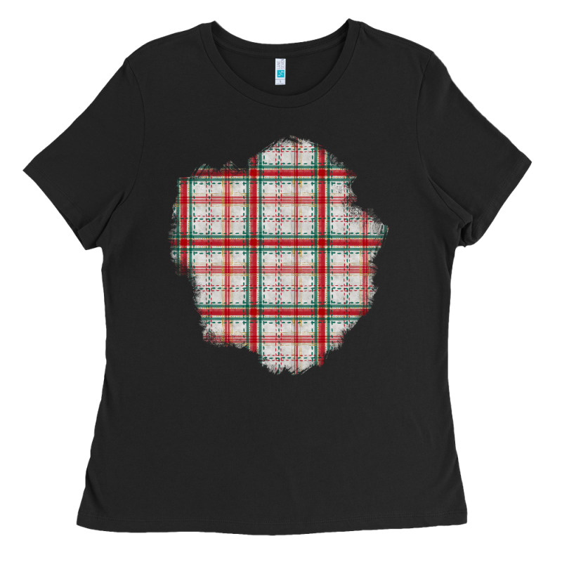 Christmas Tartan Patch Ladies Tee by BundleAndBundleShop | Teevron