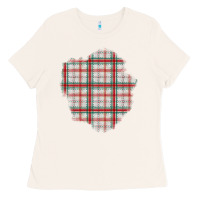 Bone Christmas Tartan Patch Ladies Tee - BundleAndBundleShop