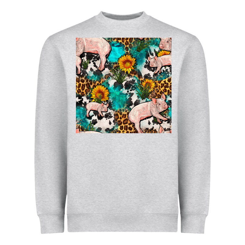 American Yorkshire Pig Seamless Pattern Heavyweight Sweatshirt by FaDigitalArtStudio | Teevron