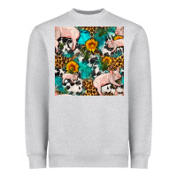 Heather Grey american yorkshire pig seamless pattern Heavyweight Sweatshirt - FaDigitalArtStudio