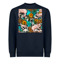 Navy american yorkshire pig seamless pattern Heavyweight Sweatshirt - FaDigitalArtStudio