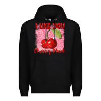 Black i like you cherry much Premium Hoodie - FaDigitalArtStudio