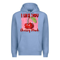 Colony Blue i like you cherry much Premium Hoodie - FaDigitalArtStudio