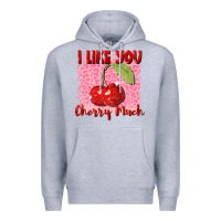 Heather Grey i like you cherry much Premium Hoodie - FaDigitalArtStudio