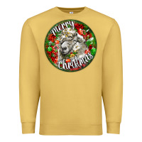 Antique Gold christmas lincoln sheep Premium Sweatshirt - LillyAllenDesigns