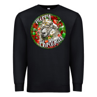 Black christmas lincoln sheep Premium Sweatshirt - LillyAllenDesigns