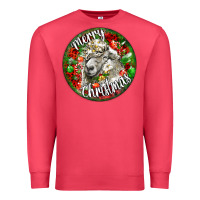 Cardinal christmas lincoln sheep Premium Sweatshirt - LillyAllenDesigns