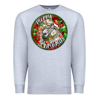 Heather Grey christmas lincoln sheep Premium Sweatshirt - LillyAllenDesigns