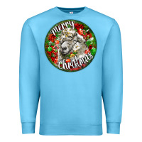 Ocean Blue christmas lincoln sheep Premium Sweatshirt - LillyAllenDesigns