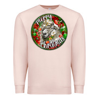 Pale Pink christmas lincoln sheep Premium Sweatshirt - LillyAllenDesigns