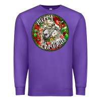 Purple christmas lincoln sheep Premium Sweatshirt - LillyAllenDesigns