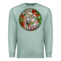 Seafoam christmas lincoln sheep Premium Sweatshirt - LillyAllenDesigns