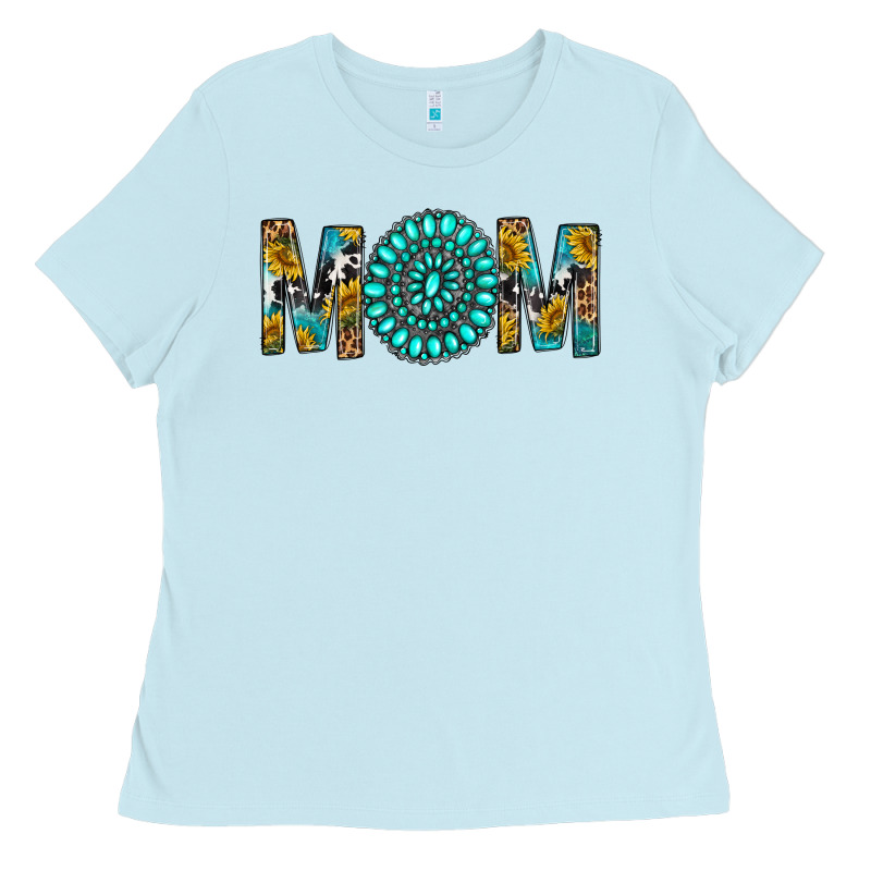 Western Mom With Turquoise Gemstone Ladies Tee by BundleAndBundleShop | Teevron