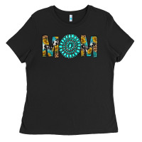 Black Western Mom With Turquoise Gemstone Ladies Tee - BundleAndBundleShop