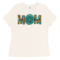 Bone Western Mom With Turquoise Gemstone Ladies Tee - BundleAndBundleShop