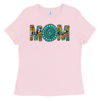 Bubblegum Pink Western Mom With Turquoise Gemstone Ladies Tee - BundleAndBundleShop